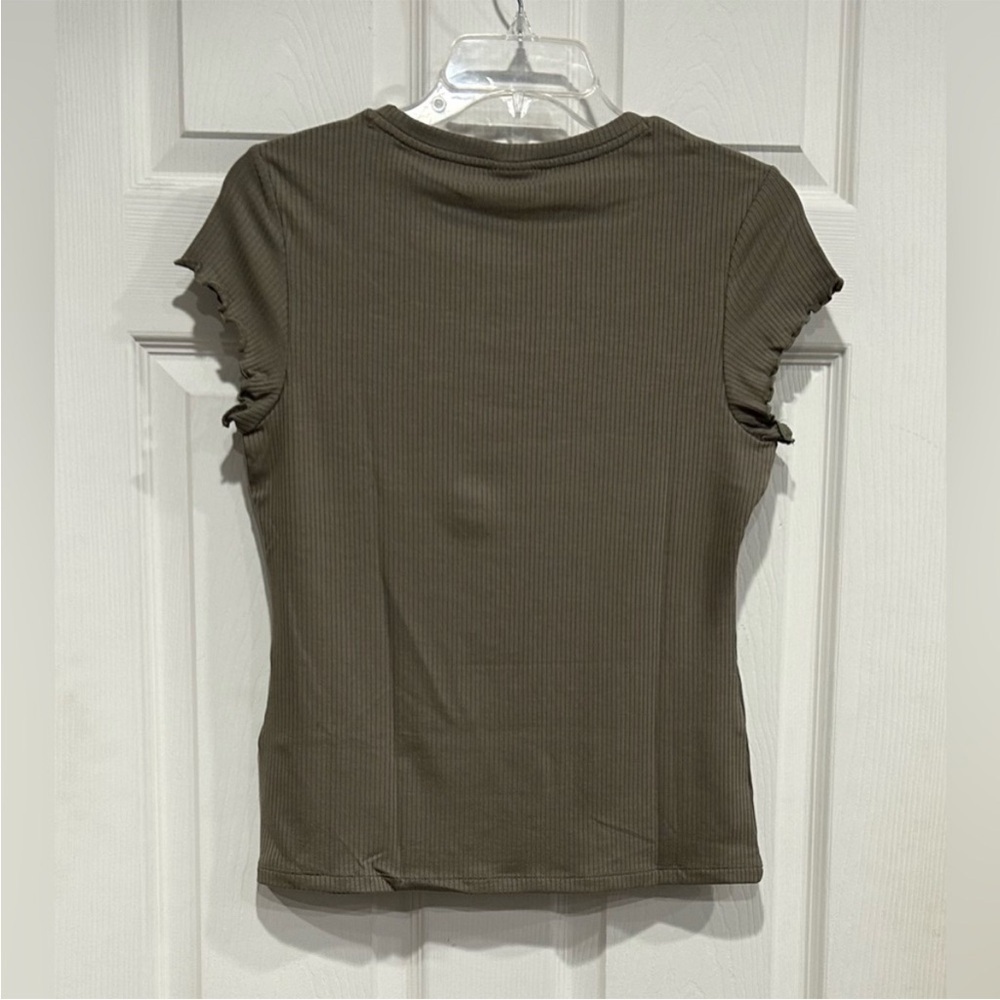 Patagonia Women's Medium Rib Knit Top Wing Grey NWT Slim Fit Cap Sleeves Stretch - Picture 3 of 6